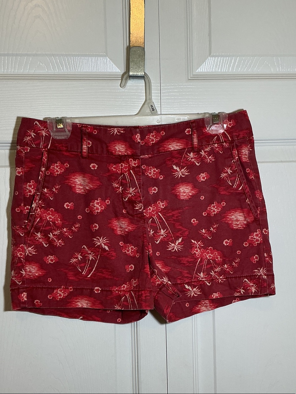 Joe Fresh Red Floral Print Bermuda Shorts